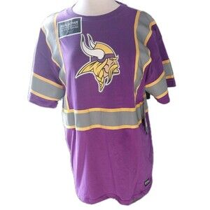 Minnesota Vikings Mens Medium Purple Reflective Hi Vis NFL Football Safety Tee